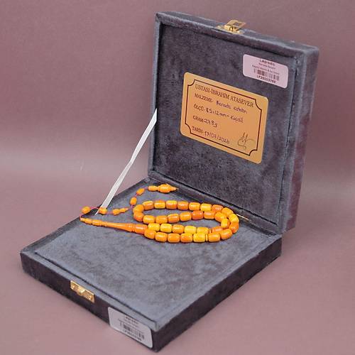 �brahim Atasever Usta ��i �mzal� Kanada Katalin �ubuk Kaps�l Kesim 8.5x12mm Tesbih