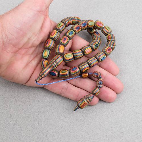 Kafur A�ac� Kaps�l Kesim 11x12mm Tesbih - Ye�il Sar�