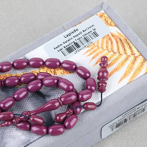 Eski Bowling Topu Obje  D�nem Usta ��i �mzal� Kaps�l Kesim 8x12mm Tesbih