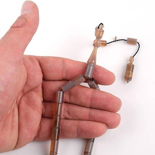 Katalin Kesme Kesim 7x11mm Tesbih - Gri