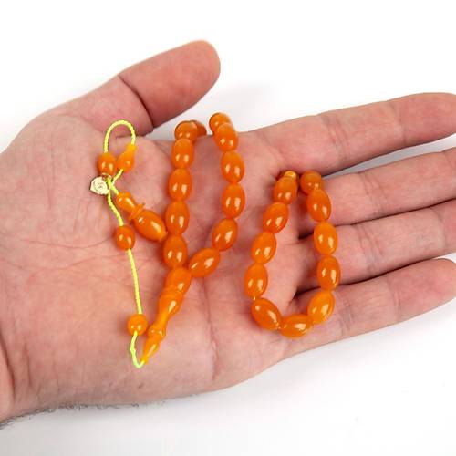 Katalin Beyzi Kesim 7.5x11.5mm Tesbih - Sar