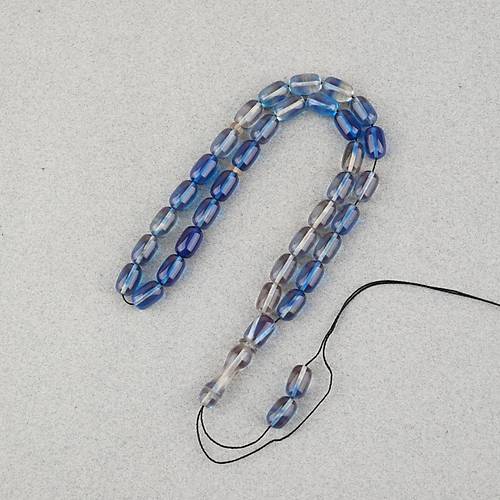 S�kma Kehribar Kaps�l Kesim 7x11mm Tesbih P�sk�ls�z A��k Mavi