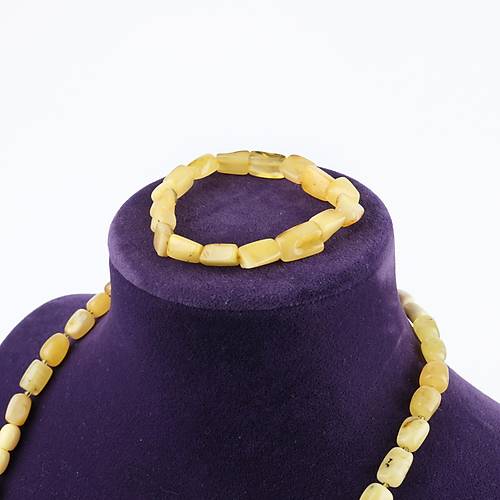 Rus Damla Kehribar Kolye(21.2�gr/63�cm) ve �Bileklik Seti (7�gr)