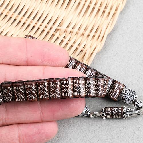 Kuka 925Ayar G�m�� �ak�m ve G�m�� P�sk�l 29lu  Zaza Kesme Kesim 6.5x11mm Tesbih