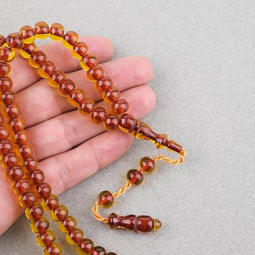 Ate� Kehribar 99luk Namaz Tesbih Tekerlek Kesim 9x7mm Tesbih - Kay�s�