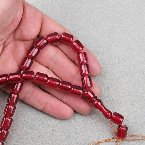 Katalin �ubuk Kaps�l Kesim 9x12mm Tesbih - �effaf Bordo P�sk�ls�z