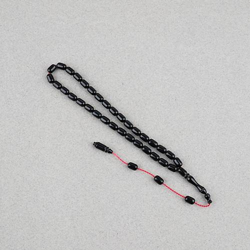 S�kma Kehribar Kaps�l Kesim Sistemli Bilek Boy 5x8mm Tesbih Siyah