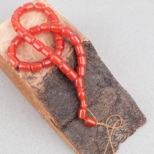 S�kma Kehribar Kaps�l Kesim 9x11mm Tesbih - A��k Kestane P�sk�ls�z