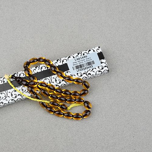 Omari Ate� Kehribar Beyzi Kesim Oturtma �mameli Sistemli 8.5x11mm Tesbih