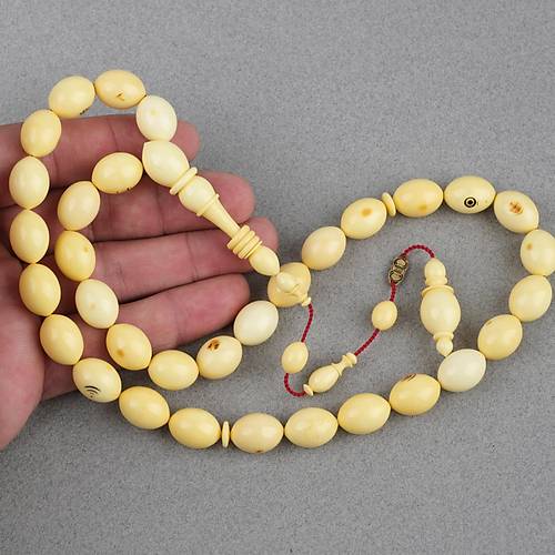 Kadim Katalin Eski Obje Mahjong Ta�� Beyzi Kesim 11x14mm Tesbih