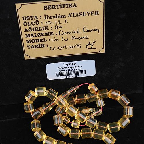 Dominik Tek Kaya Damla Usta i Kesme Kesim 10x12.5mm Tesbih