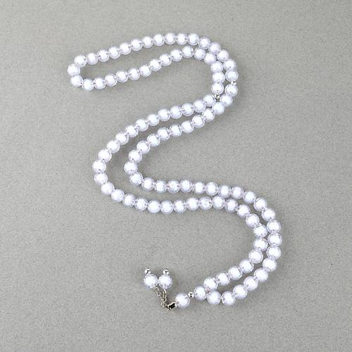 Monomer 99luk K�re Kesim 9mm Namaz Tesbihi  Beyaz