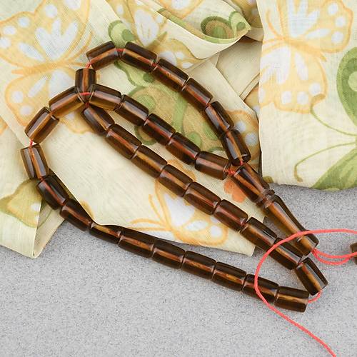 U�ak Cam� Kesme Kesim 7x10mm Tesbih P�sk�ls�z �effaf Kahverengi