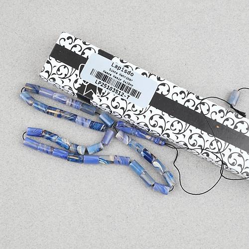 S�kma Kehribar Kesme Kesim 6x10mm Tesbih P�sk�ls�z Mavi