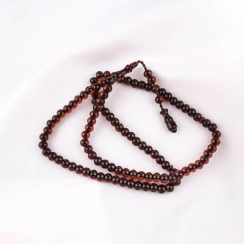 Ate� Kehribar 99luk Namaz Tesbih Tekerlek Kesim 9x7mm Tesbih - Kahverengi