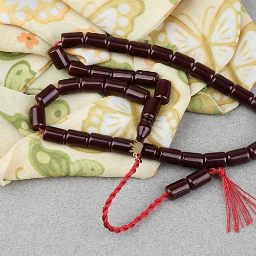 Omari S�kma Kehribar Yumu�ak Kesme Kesim Sistemli 7.5x10.5mm Tesbih