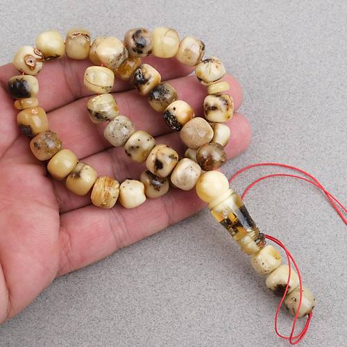 Damla Kehribar Bilek Boy Tekerlek Kesim 10x9.5mm Tesbih