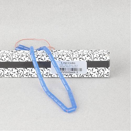 U�ak Cam� Kesme Kesim 6x10mm Tesbih P�sk�ls�z Koyu Mavi