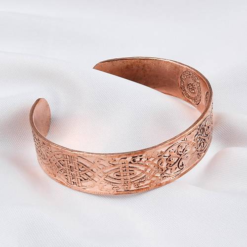 Saf Bak�r Bileklik I�i Grav�r Koruma Dual� Kad�n Erkek