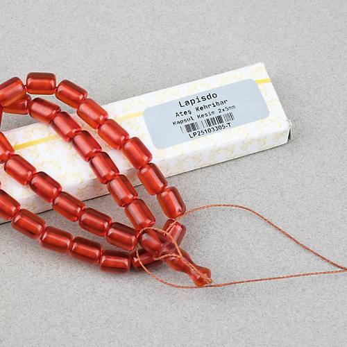 Ate� Kehribar Kaps�l Kesim 9x12mm - �effaf Karamel P�sk�ls�z