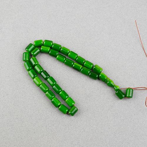 Katalin �ubuk Kaps�l Kesim 9x13mm Tesbih - Ye�il P�sk�ls�z