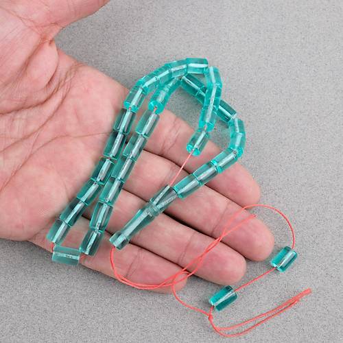 U�ak Cam� Kesme Kesim 7x10.5mm Tesbih - �effaf Ye�il