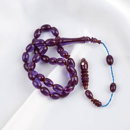 Ate� Kehribar Eski Oyun Zar Obje Patinli Beyzi Kesim 7.5x11mm Tesbih