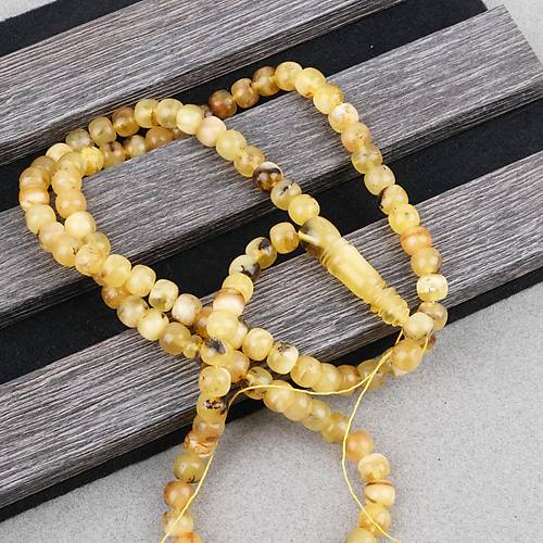 Damla Kehribar 99luk Tekerlek Kesim 7.5x6.5mm Namez Tesbihi