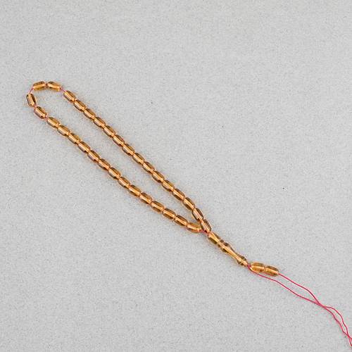 S�kma Kehribar Kaps�l Kesim Bilek Boy 5x8mm Tesbih P�sk�ls�z Sar�