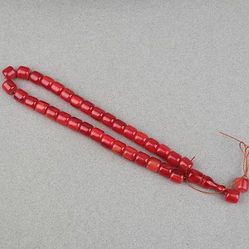 Katalin �ubuk Kaps�l Kesim 10.5x11mm Tesbih - K�rm�z� P�sk�ls�z