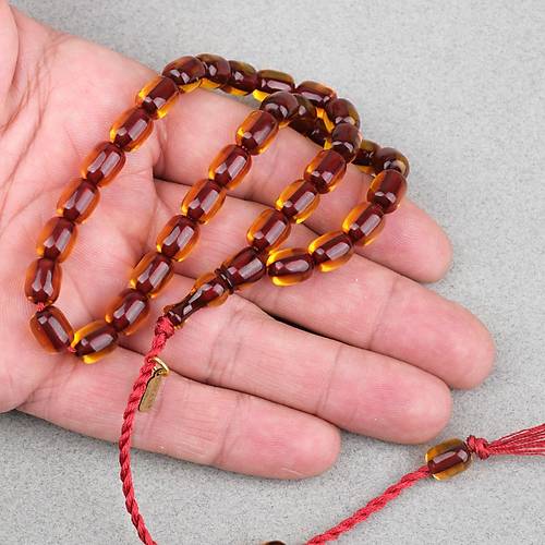 Ate� Kehribar Kaps�l Kesim Oturtma �mameli Omari Sistemli  7x9mm Tesbih