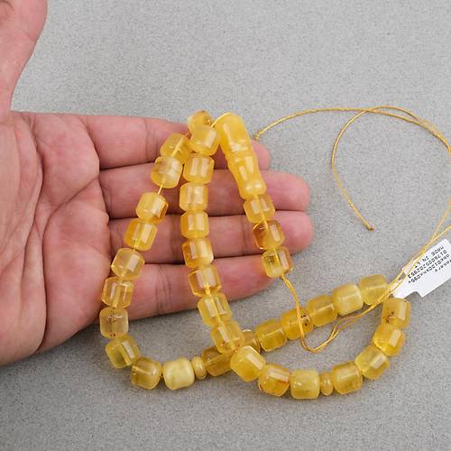 Kaya Damla Kehribar -Balt�k Tekerlek Kesim 9.5x10mm Tesbih