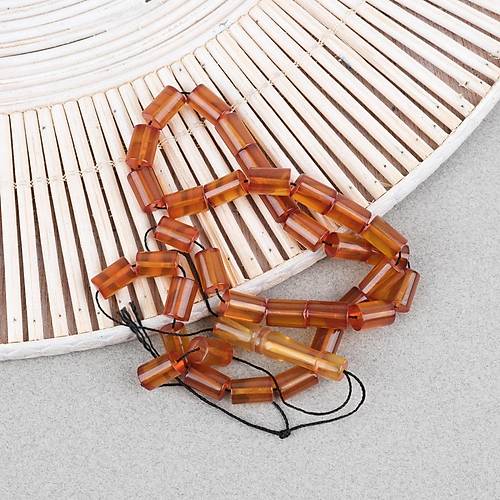 Ate� Kehribar Kesme Kesim 7x10mm Tesbih -�effaf Amber