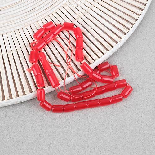 U�ak Cam� Kesme Kesim 7x10.5mm Tesbih - Mercan K�rm�z�