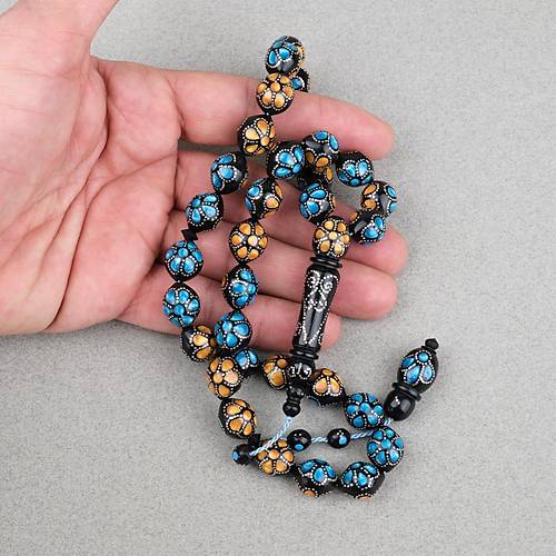 Kuka G�m�� ��lemeli Sistemli, G�m�� Nakka� �mame Beyzi Kesim 11x13mm Tesbih ve Bileklik Seti