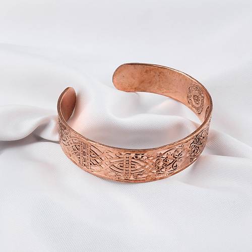 Saf Bak�r Bileklik I�i Grav�r Koruma Dual� Kad�n Erkek