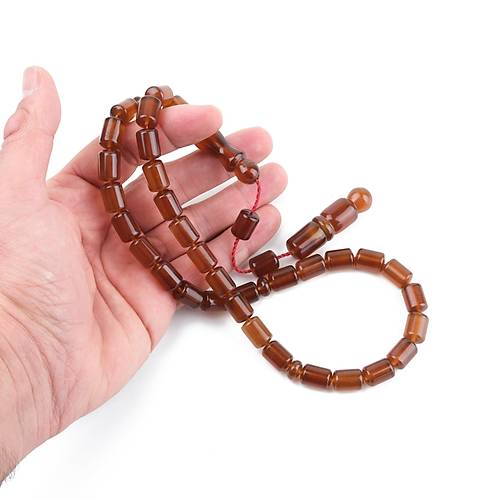 Sumatra Kaya Damla Kehribar Kapsl Kesim 9x13mm Tesbih