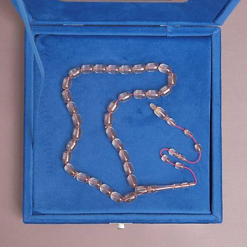 �brahim Atasever Usta ��i �mzal� Alman Katalin Kaps�l Kesim 7.5x11.5mm Tesbih - �effaf Gri