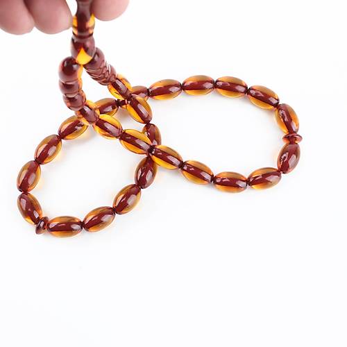 S�kma Kehribar Beyzi Kesim 9x14mm Tesbih