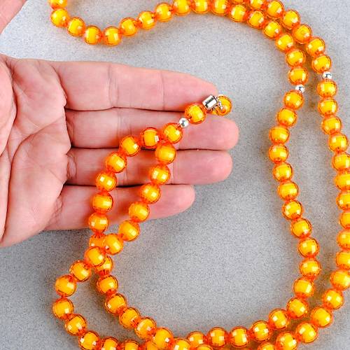 Monomer 99luk Kre Kesim 9mm Namaz Tesbihi  Turuncu