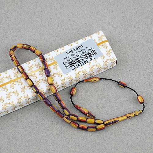 Kafur A�ac� Bilekboy Kaps�l Kesim 4.5x7.5mm Tesbih Sar�-Mor