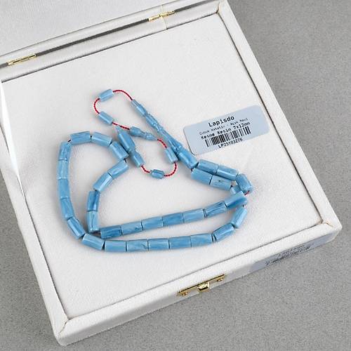 Katalin �ubuk Usta ��i Kesme Kesim 7x12mm Tesbih -A��k Mavi