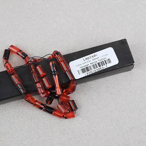 Ate� Kehribar Kesme Kesim 7x11mm Tesbih -�effaf K�rm�z�