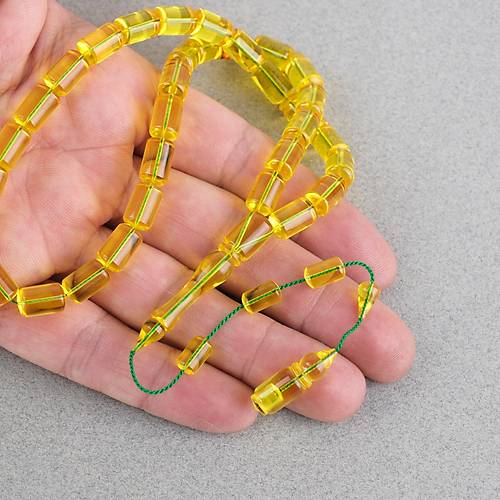 Osmanl� Ate� Kehribar Eski Heykel Obje Kesme Kesim 7x10.5mm Tesbih