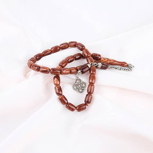 S�kma Kehribar Alpaka P�sk�l Kaps�l Kesim 8x11.5mm Tesbih