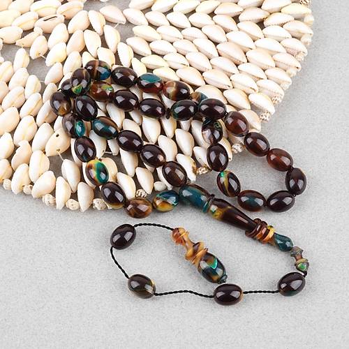 S�kma Kehribar Halkal� �mame Kaps�l Kesim 10x13.5mm Tesbih