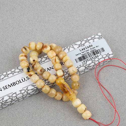 Damla Kehribar Bilek Boy Tekerlek Kesim 10x8mm Tesbih