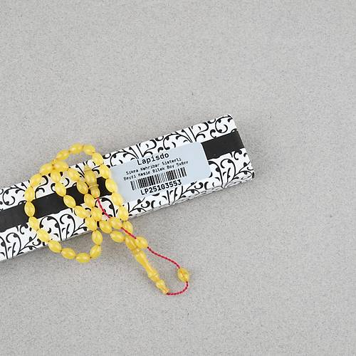 S�kma Kehribar Beyzi Kesim Sistemli Bilek Boy 5x8mm Tesbih Hardal