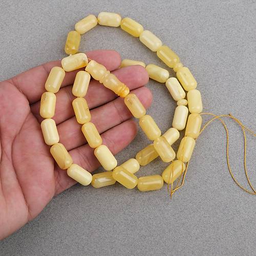 Kaya Damla Kehribar -Balt�k Kaps�l Kesim 8.5x16mm Tesbih