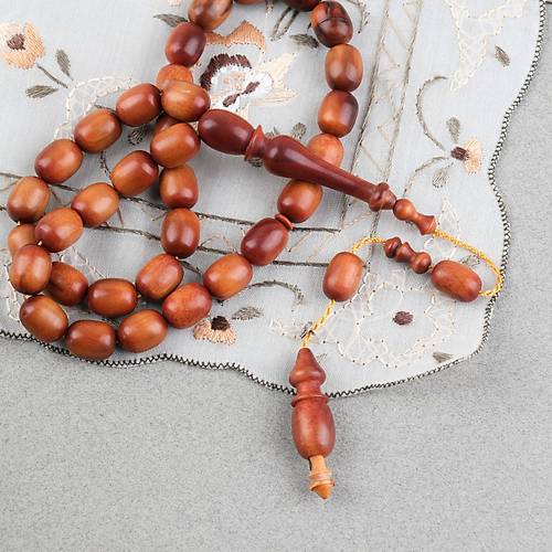 Gergedan A�ac� Usta ��i �mzal� Yumurta Kesim 10x13mm Tesbih